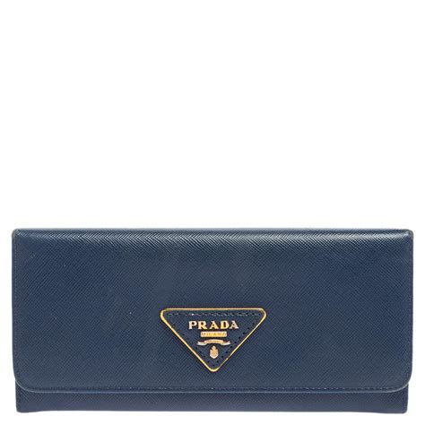 prada colorblock flap wallet two toned blue|PRADA Saffiano Wave Continental Flap Wallet Bluette.